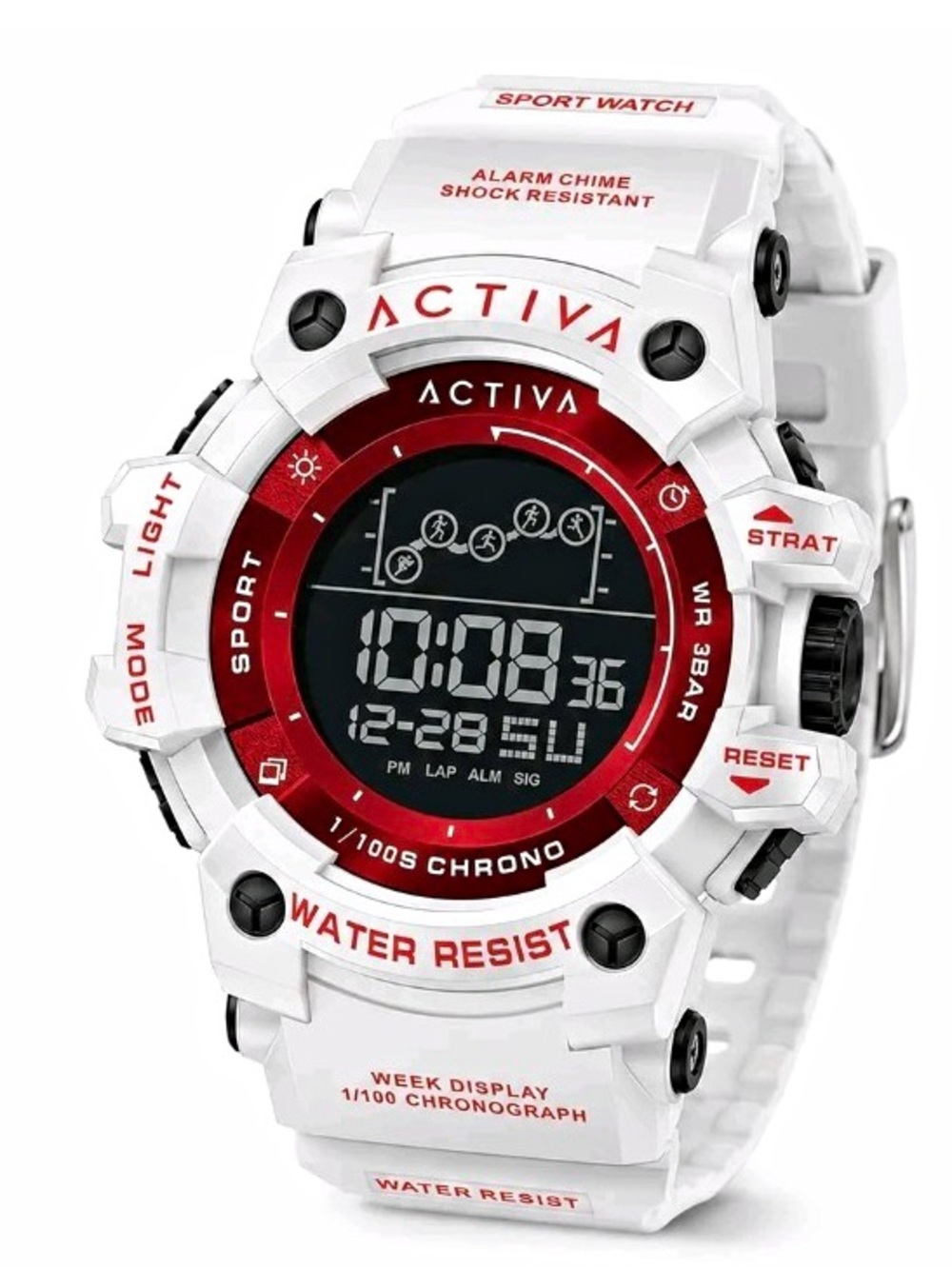 Activa by Invicta Summit X White & Red Chronograph Digital Sports Watch NWT NIB